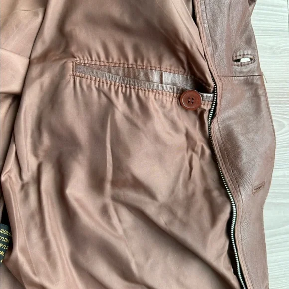 Vintage 1970’s Johnnie Owen’s Men’s Brown Leather Jacket - Genuine Leather - Picture 8 of 13